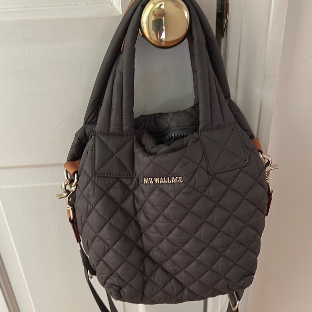 MZ Wallace Mini Metro Tote Deluxe Crossbody Tote Sm Magnet Gray